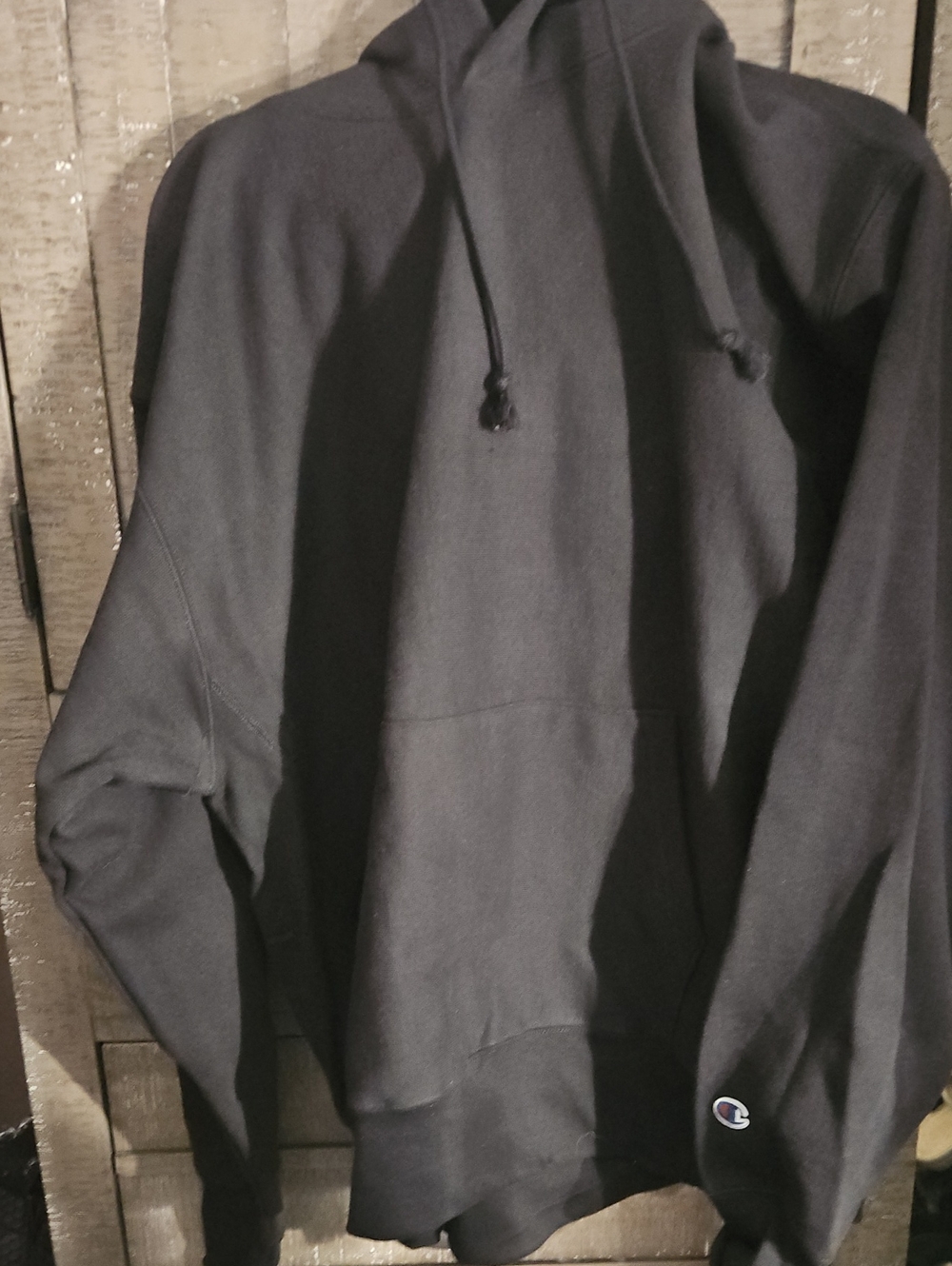 Champion Black Men's Hooded Pullover Sweatshirt REVERSE WEAVE. NWOT